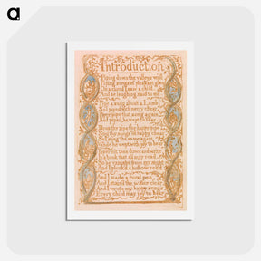 アートポストカード-Songs of Innocence, Plate 3, "Introduction" - ウィリアム ブレイク Postcard.