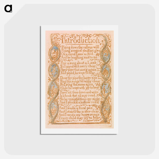 アートポストカード-Songs of Innocence, Plate 3, "Introduction" - ウィリアム ブレイク Postcard.