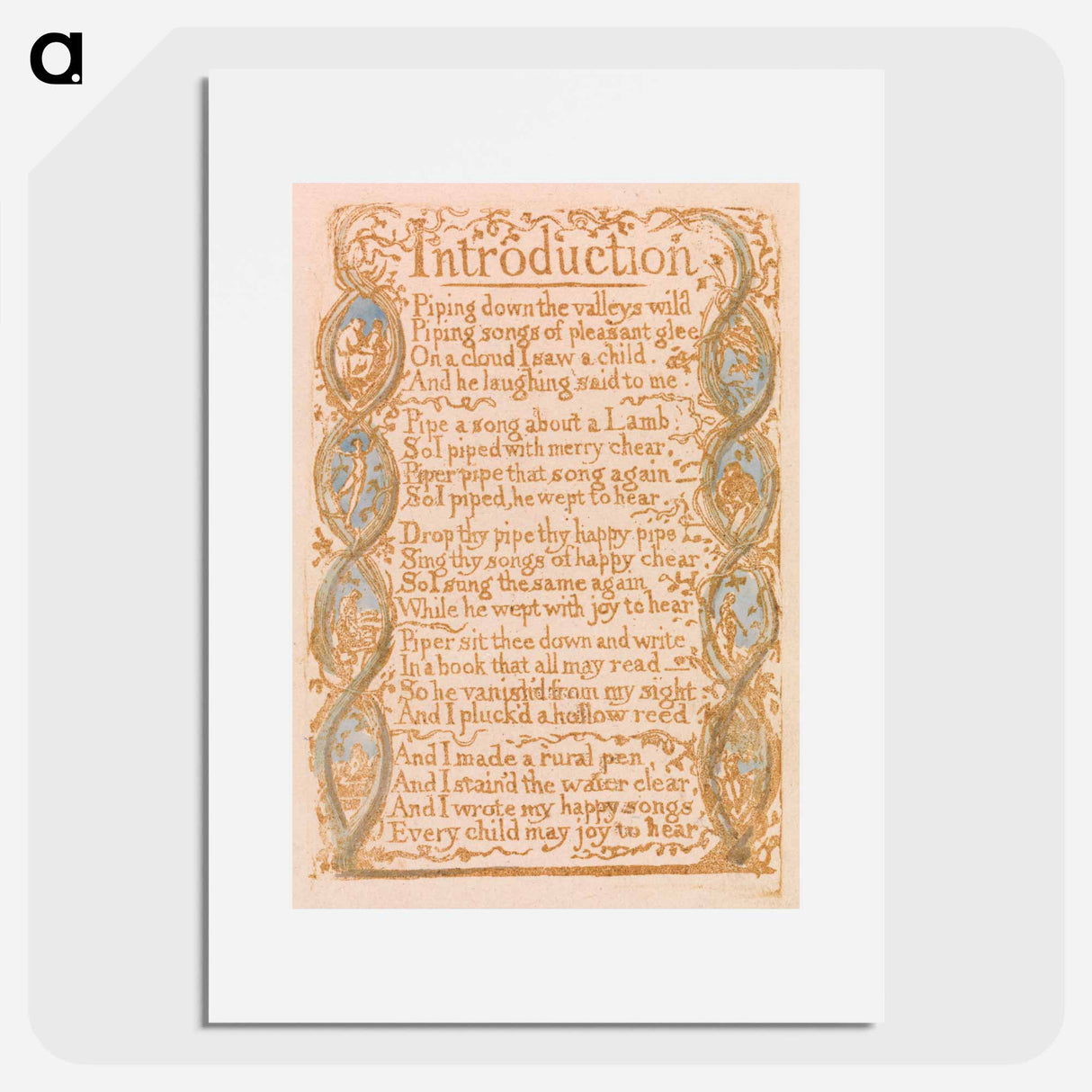 Songs of Innocence, Plate 3, "Introduction" - ウィリアム ブレイク Poster.