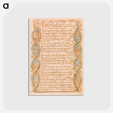 アートポストカード-Songs of Innocence, Plate 3, "Introduction" - ウィリアム ブレイク Postcard.