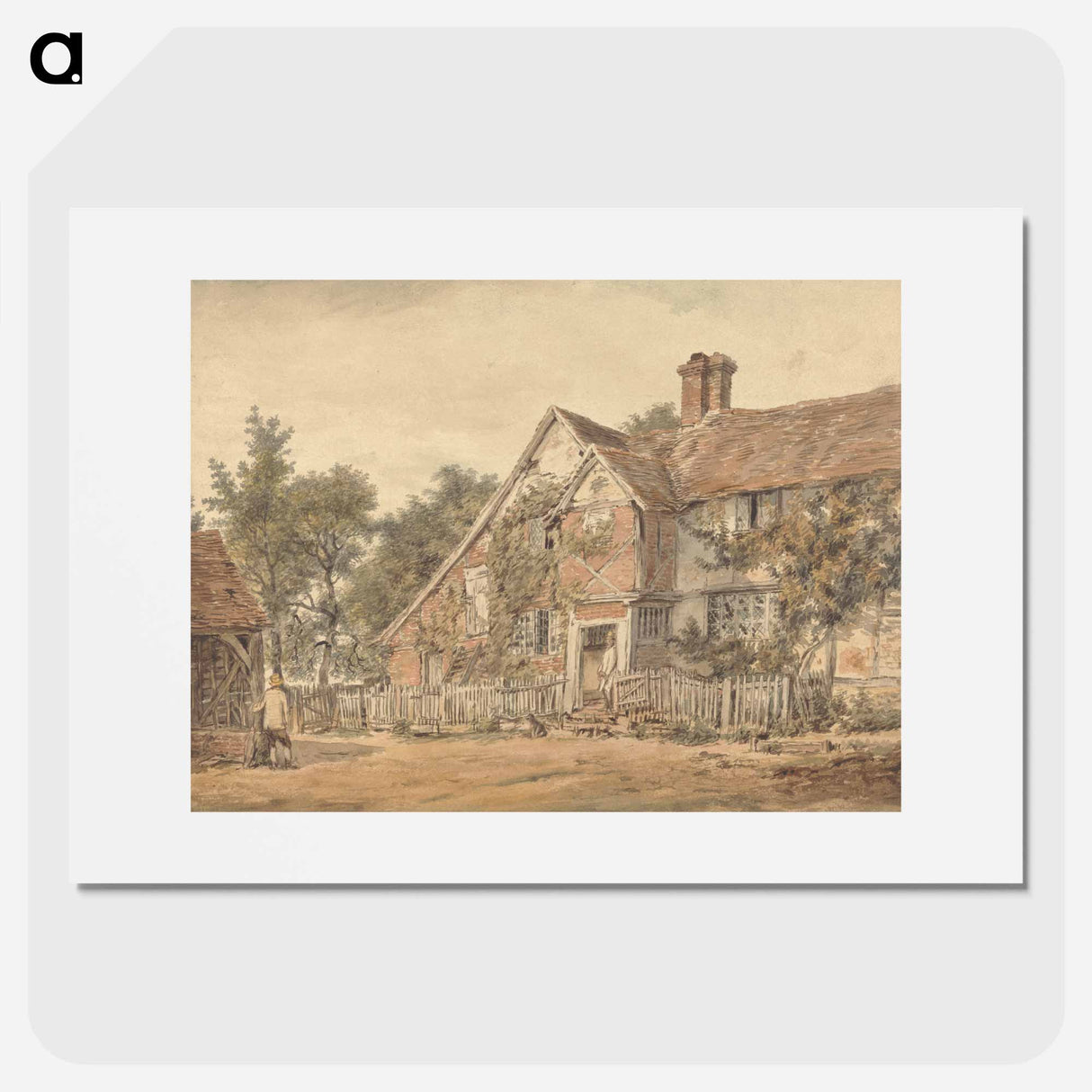 A Farmhouse - William Henry Hunt Poster.