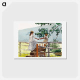 アートポストカード-On the Stile - ウィンスロー ホーマー Postcard.