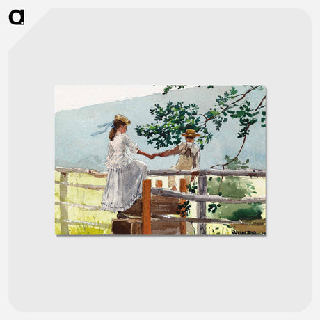 アートポストカード-On the Stile - ウィンスロー ホーマー Postcard.