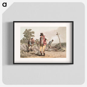 アートポスター-Illustration of stone breakers on the road - 19世紀のヨークシャー Poster.