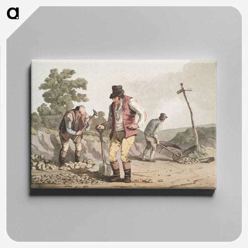 Illustration of stone breakers on the road - 19世紀のヨークシャー Canvas.