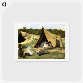 アートポストカード-Indian Camp - アルバート ビアスタット Postcard.