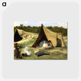 アートポストカード-Indian Camp - アルバート ビアスタット Postcard.