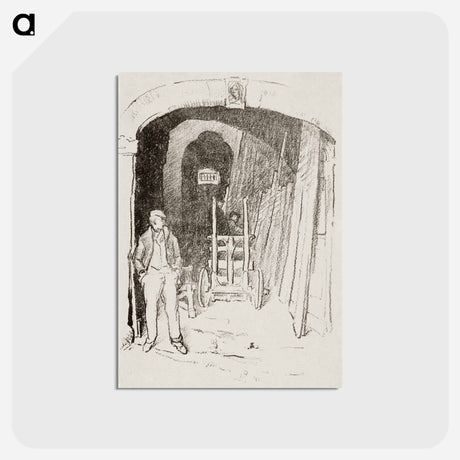 アートポストカード-The Wood Sawyer - 不思議の国のアリス Postcard.