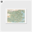 アートポストカード-Map of China - アンティーク地図 Postcard.