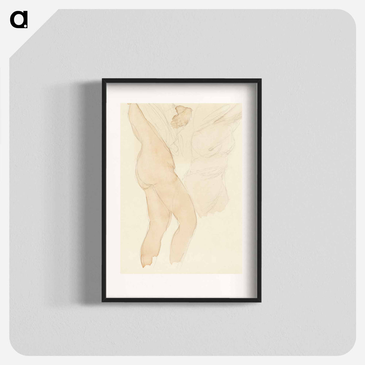 Studieblad met twee vrouwen die hun hemd uittrekken - Auguste Rodin Poster.