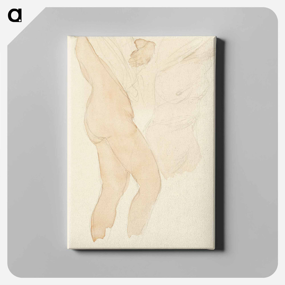 Studieblad met twee vrouwen die hun hemd uittrekken - Auguste Rodin Canvas.