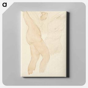 アートパネル-Studieblad met twee vrouwen die hun hemd uittrekken - オーギュスト ロダン Canvas.