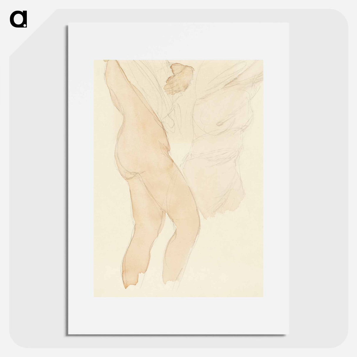 Studieblad met twee vrouwen die hun hemd uittrekken - Auguste Rodin Poster.