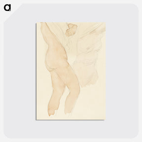 アートポストカード-Studieblad met twee vrouwen die hun hemd uittrekken - オーギュスト ロダン Postcard.