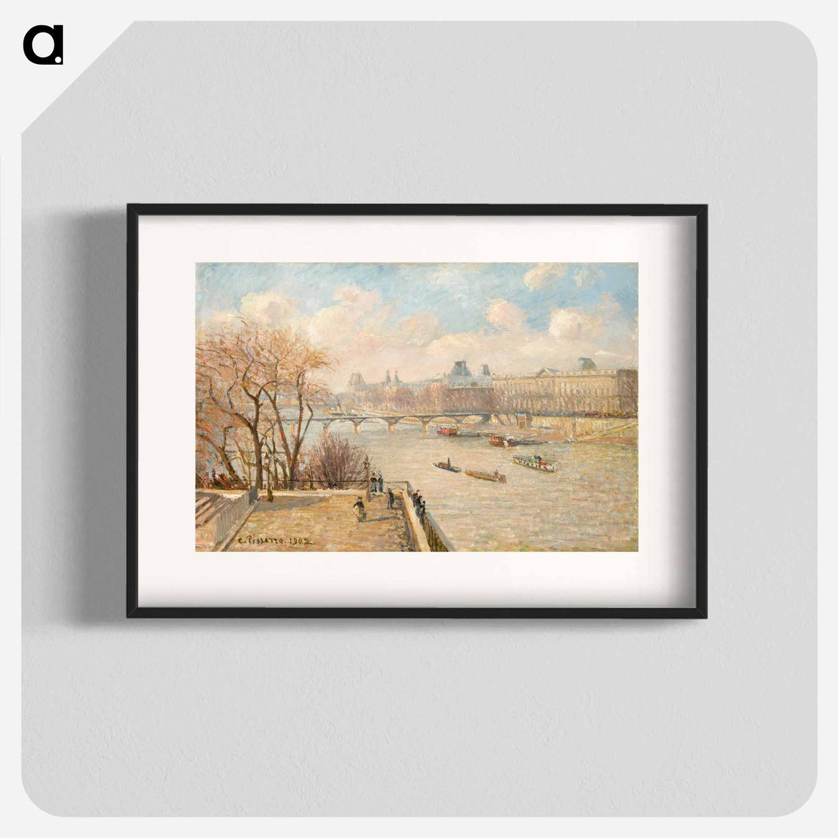 The Louvre from the Pont Neuf - カミーユ ピサロ Poster.