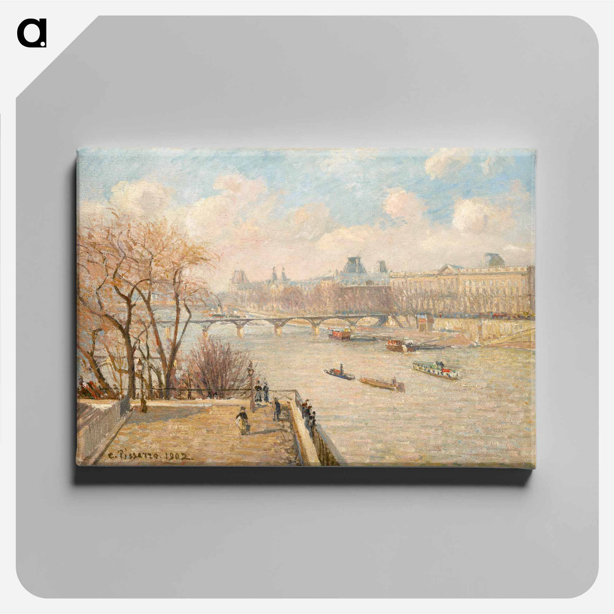 The Louvre from the Pont Neuf - カミーユ ピサロ Canvas.