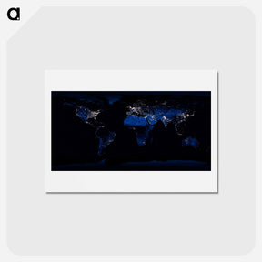 アートポストカード-Earth at Night
 - 上空からの地球 Postcard.