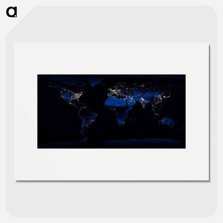 アートポスター-Earth at Night
 - 上空からの地球 Poster.