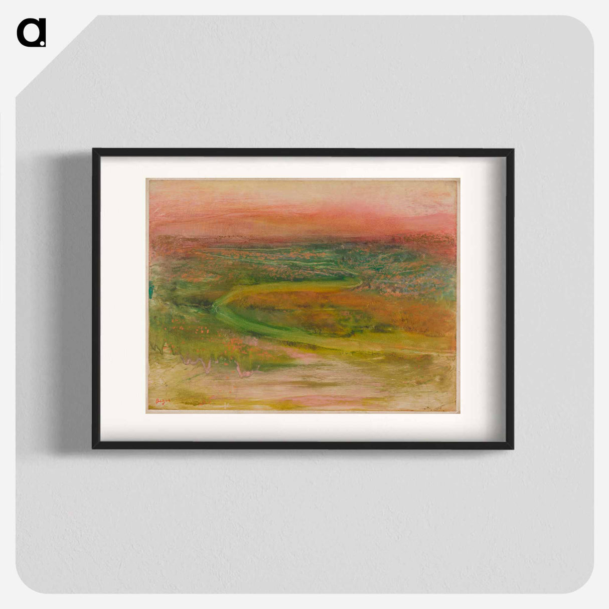 S-shaped path in an abstracted landscape - エドガー ドガ Poster.