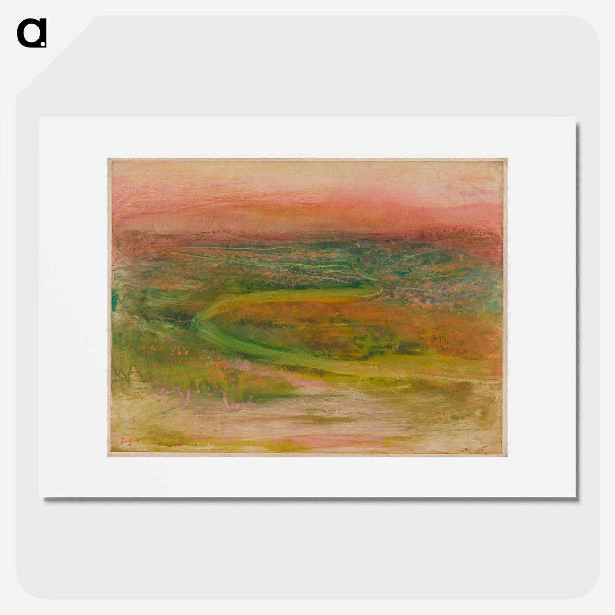 S-shaped path in an abstracted landscape - Edgar Degas Poster.