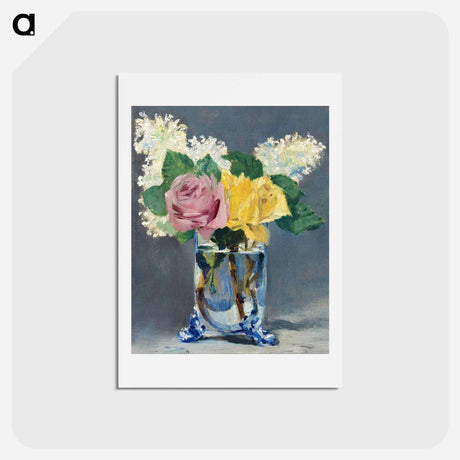 アートポストカード-Lilacs and Roses - エドゥアール マネ Postcard.