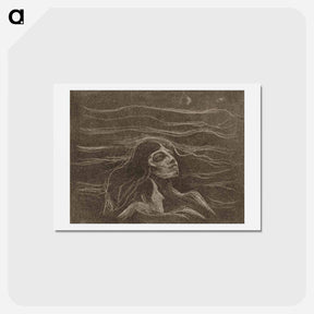 アートポストカード-On the Waves of Love - エドヴァルド ムンク Postcard.