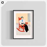 Young Woman Seated in a Red Rocking Chair - Edward Penfield Poster.