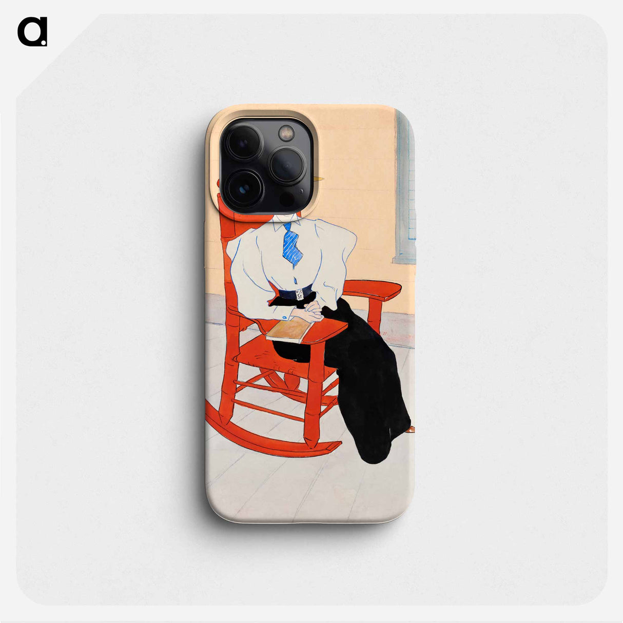 Young Woman Seated in a Red Rocking Chair - Edward Penfield Phone Case.