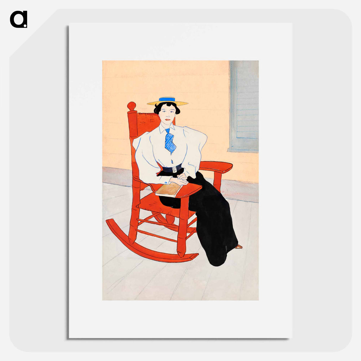 Young Woman Seated in a Red Rocking Chair - Edward Penfield Poster.