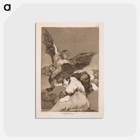 アートポストカード-They blow into their ears - フランシスコ デ ゴヤ Postcard.