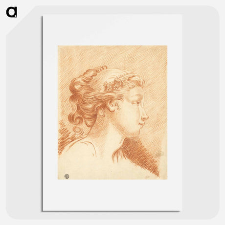 アートポスター-Head of Girl in Profile to Right - フランソワ ブーシェ Poster.