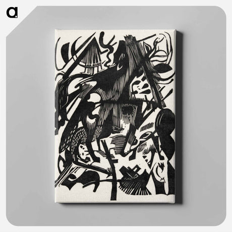 アートパネル-Birth of the Wolves - フランツ マルク Canvas.