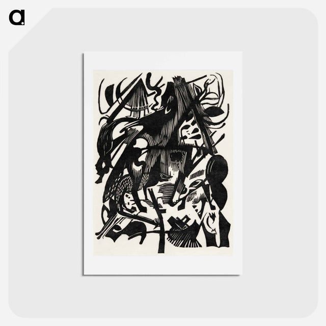 アートポストカード-Birth of the Wolves - フランツ マルク Postcard.