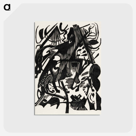 アートポストカード-Birth of the Wolves - フランツ マルク Postcard.