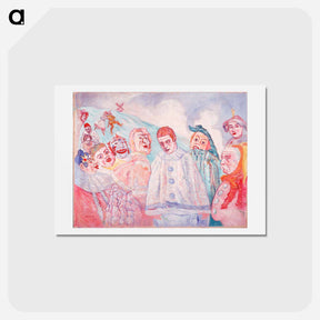 アートポストカード-The Despair of Pierrot or Pierrot in Despair (second version) - ジェームズ アンソール Postcard.