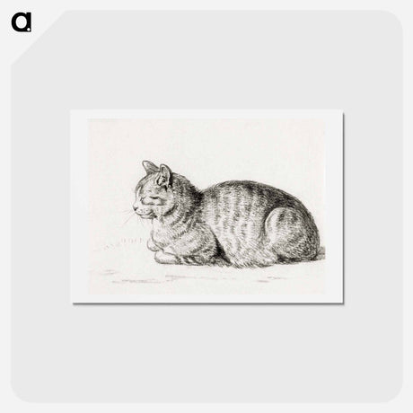 アートポストカード-Lying cat - ジャン ベルナール Postcard.
