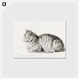 アートポストカード-Lying cat - ジャン ベルナール Postcard.