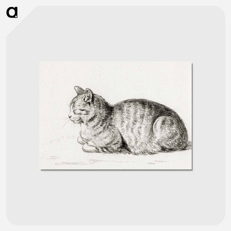 アートポストカード-Lying cat - ジャン ベルナール Postcard.