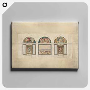 アートパネル-Original designs for the decoration at Boston Library by John Singer Sargent - ジョン シンガー サージェント Canvas.