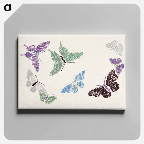 アートパネル-Vintage butterfly - 神坂 雪佳 Canvas.