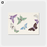 アートポストカード-Vintage butterfly - 神坂 雪佳 Postcard.