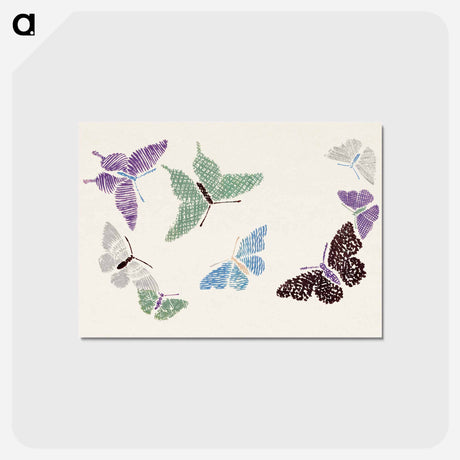 アートポストカード-Vintage butterfly - 神坂 雪佳 Postcard.