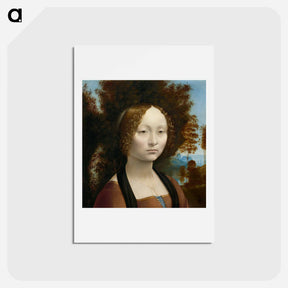 アートポストカード-Ginevra de' Benci - レオナルド ダ ヴィンチ Postcard.