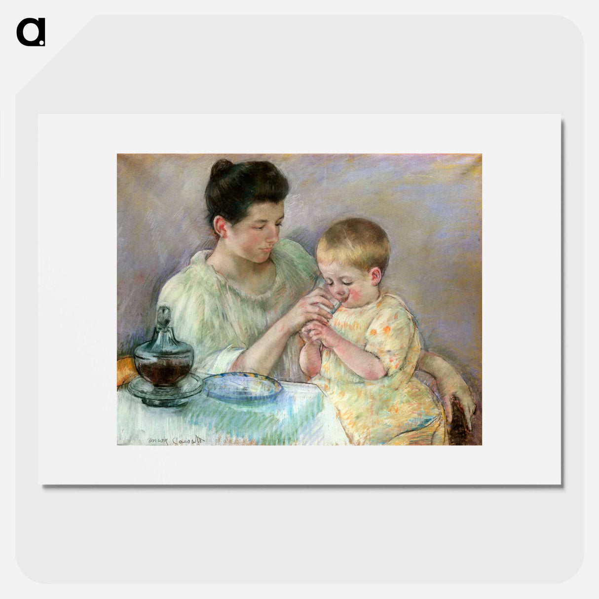 Mother Feeding Child - メアリー カサット Poster.