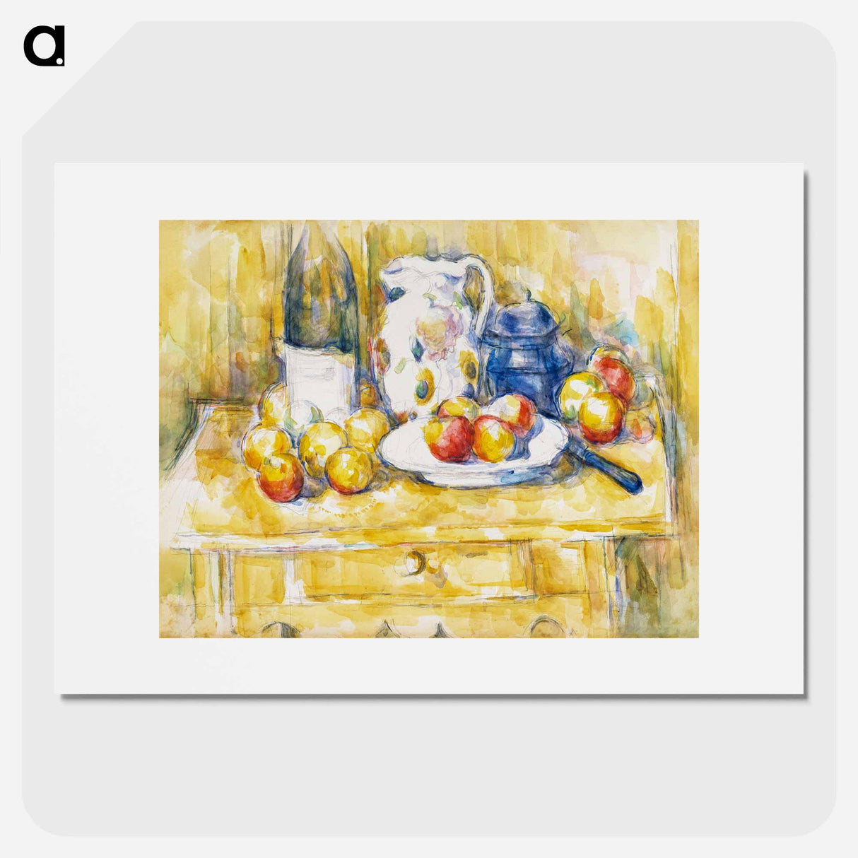 Apples on a Sideboard - Paul Cezanne Poster.