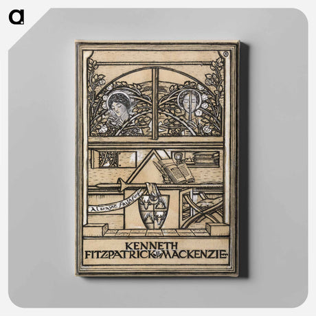 アートパネル-Design for a bookplate for Kenneth Fitzpatrick Mackenzie - ポール ナッシュ Canvas.