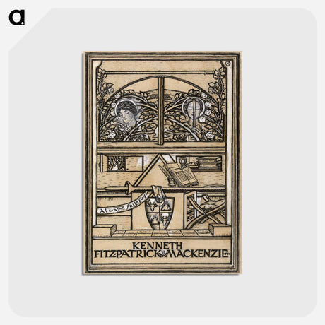 アートポストカード-Design for a bookplate for Kenneth Fitzpatrick Mackenzie - ポール ナッシュ Postcard.