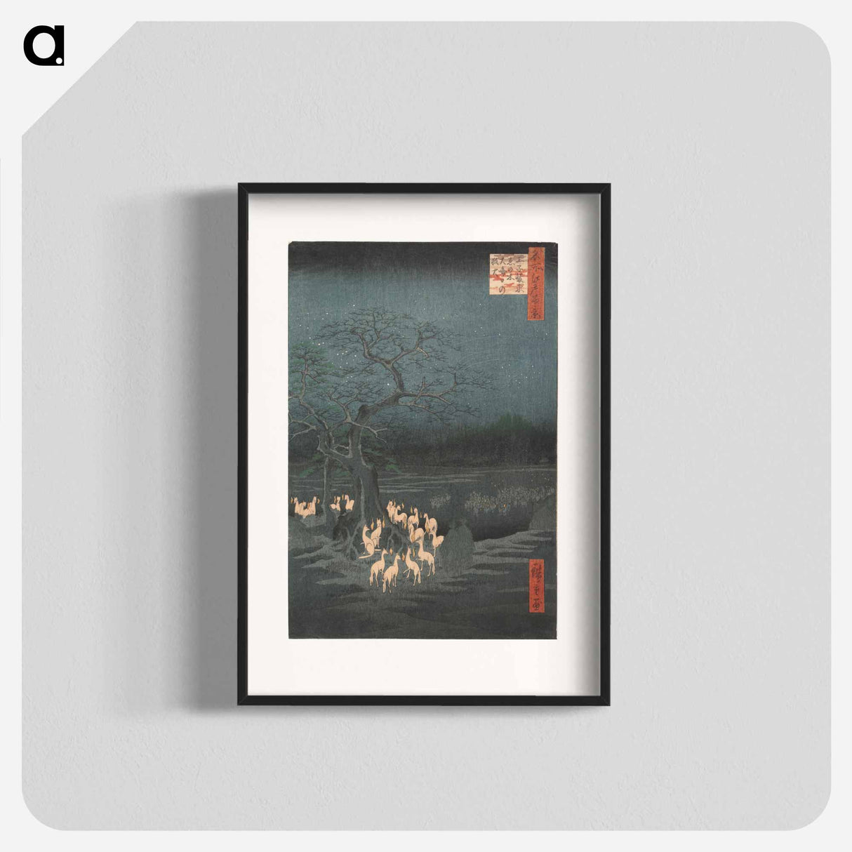 New Year's Eve Foxfires at the Changing Tree, Ōji
 - 歌川 広重 Poster.