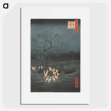 New Year's Eve Foxfires at the Changing Tree, Ōji
 - 歌川 広重 Poster.