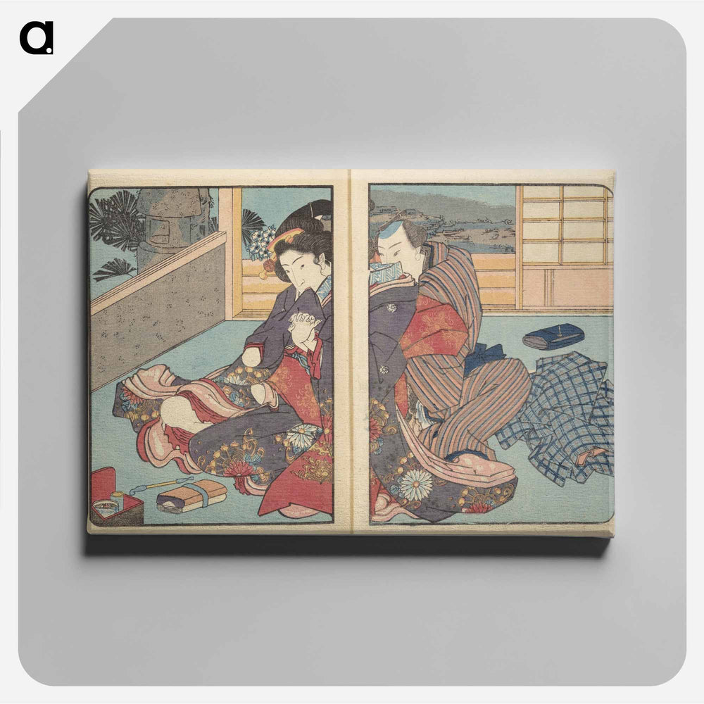 Volume 3 of Unknown Erotic Set by Utagawa Kuniyoshi - 歌川 国芳 Canvas.